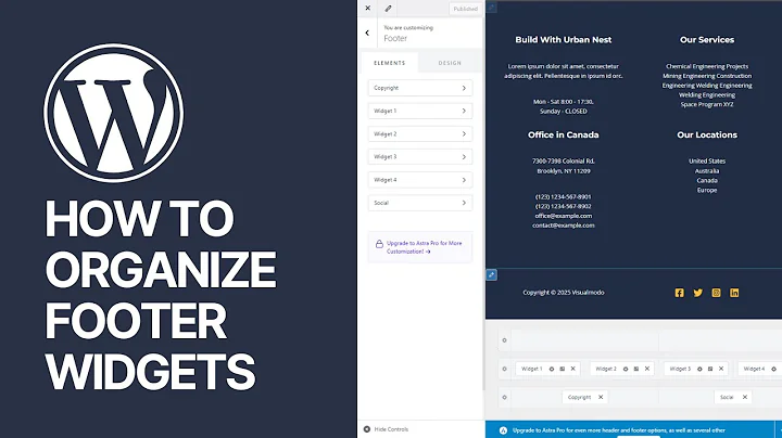 How To Organize Footer Widgets Using Astra WordPress Theme? FREE
