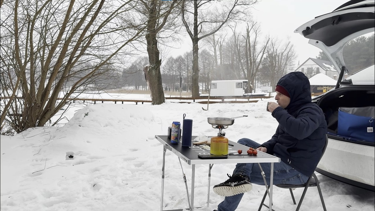 Mazury zimą – drugi wyjazd Teslą ❄️🚗