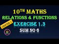 10th Maths Ch-1 Ex 1.3 Sum No 6 | TN Samacheer 10th Maths Relations and Functions
