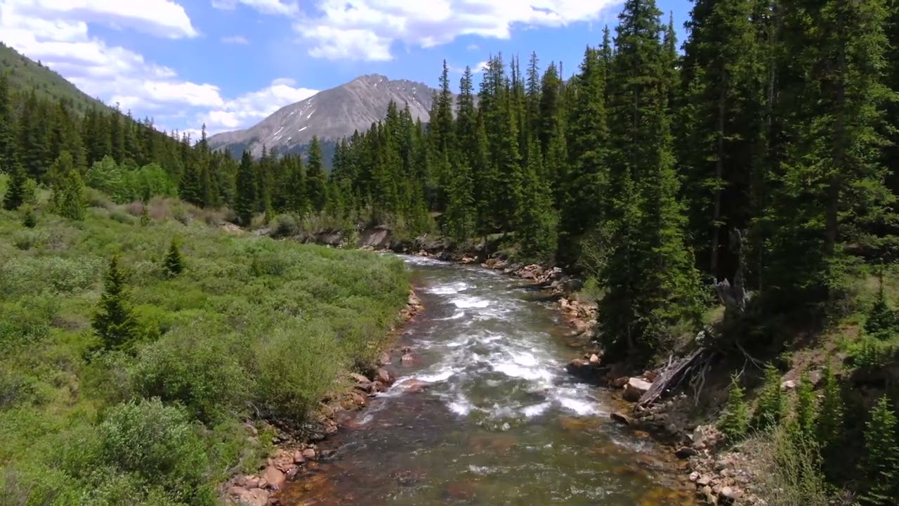 Lake Creek spring runoff flowing toward the Arkansas River