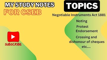 Negotiable Instruments Act, 1881: A Comprehensive Guide for CSEB Exam Preparation