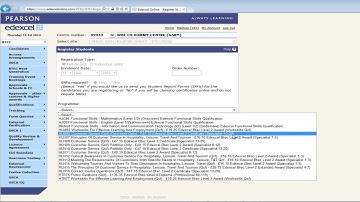 Edexcel online   Registering candidates   BTEC