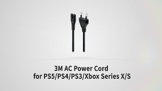 Mcbazel 3M AC Power Cord for PS5/PS4/PS3/Xbox Series X/S