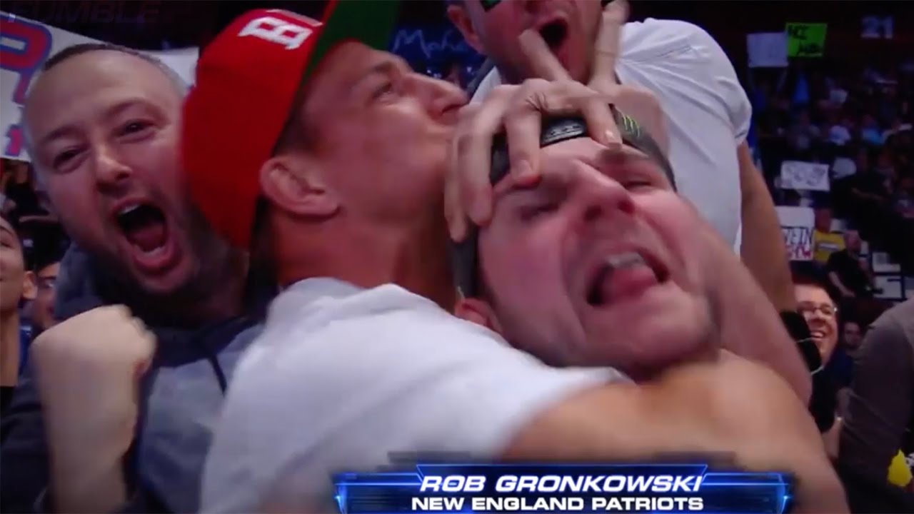 Gronk Puts Friend in the Sleeper Hold on WWE Smackdown YouTube