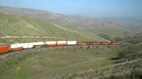 Northbound BNSF Stack train @ Tunnel 1 Tehachapi Loop January 2011