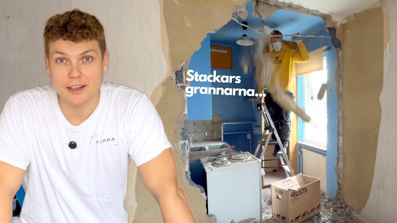 River HELA KÖKET & Slår Ner TVÅ Väggar - Kaoset Har Börjat! (Blåbetong?!)