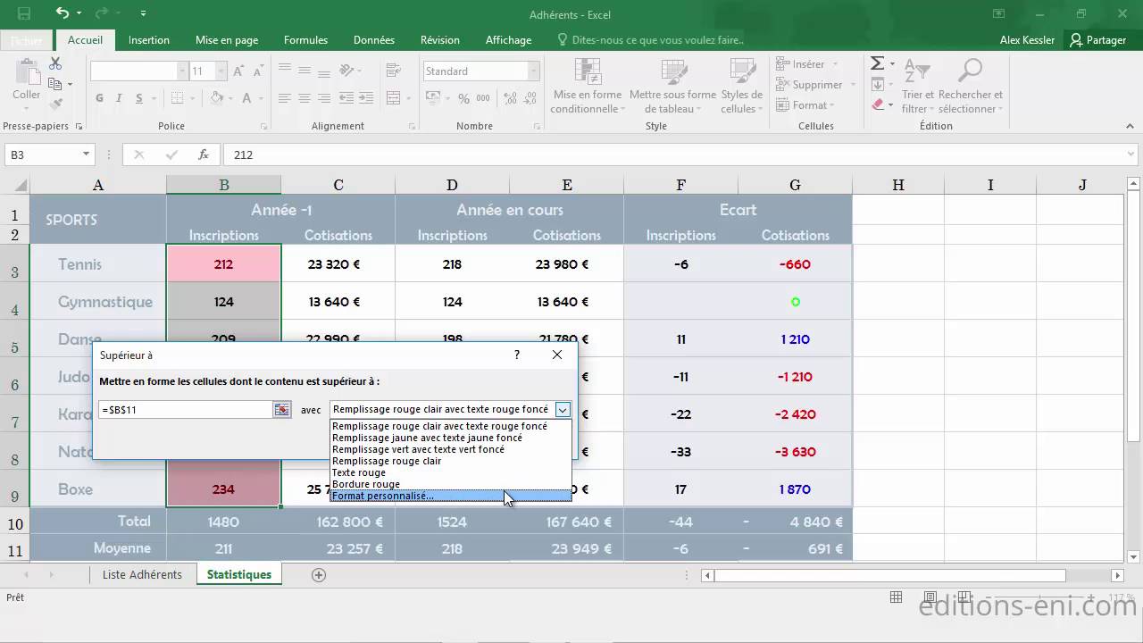 Excel 2016 Appliquer une mise en forme conditionnelle YouTube