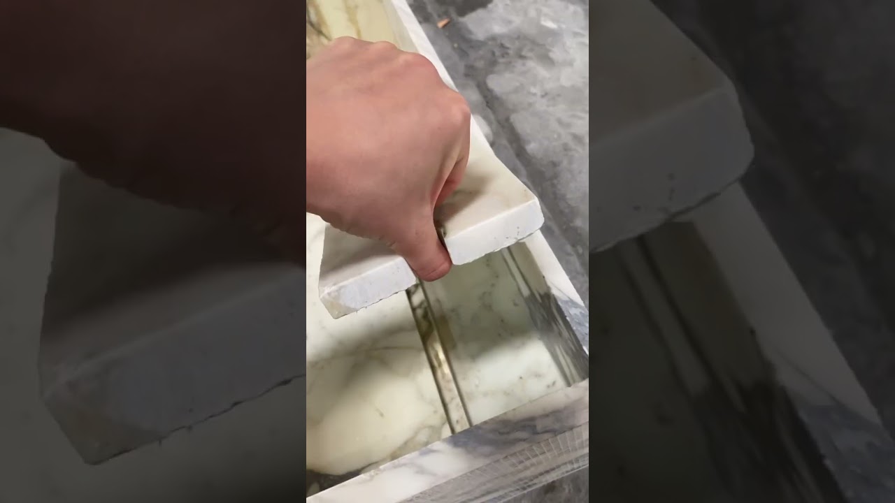 Italian Calacatta Viola Marble intergrated sink and hidden drain hole 