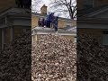 Leaf pile - roof jump view