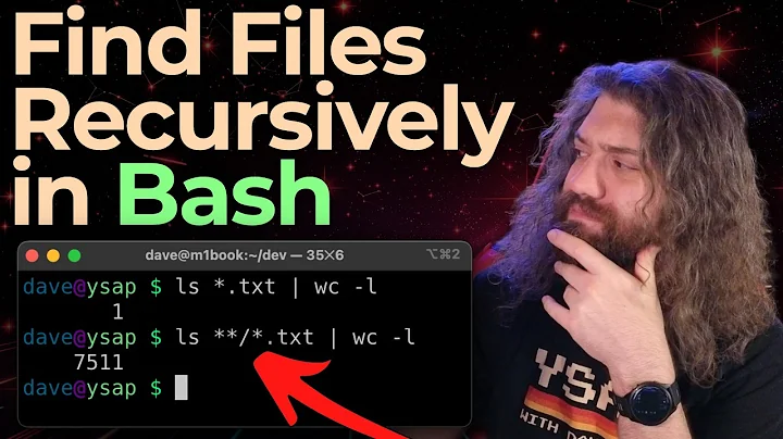 Find *all* files with `**` in Bash! Recursive globbing with bash using globstar.