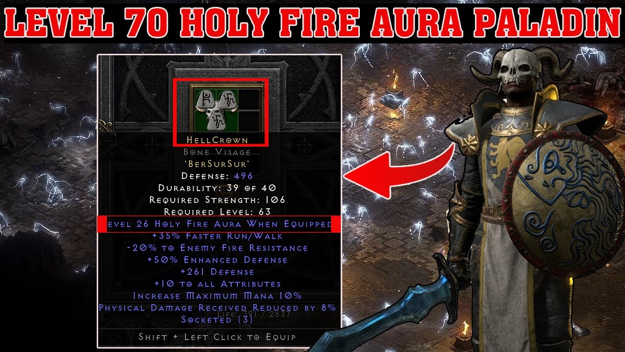Insanely Strong Level 70 Holy Fire Paladin – Clears Monsters Fast | Diablo 2 Resurrected