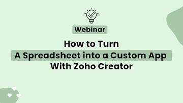 [HD] Watch a Spreadsheet Become a Custom App with Zoho Creator