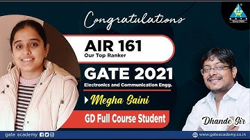 Interaction With Megha Saini AIR 161 (ECE) | GD Full Course Student |  GATE 2021