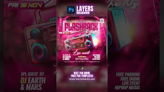 Photoshop Layers Breakdown | Retro 90s Music Party Social Media Post Vol.6 #photoshop #tutorial Profile