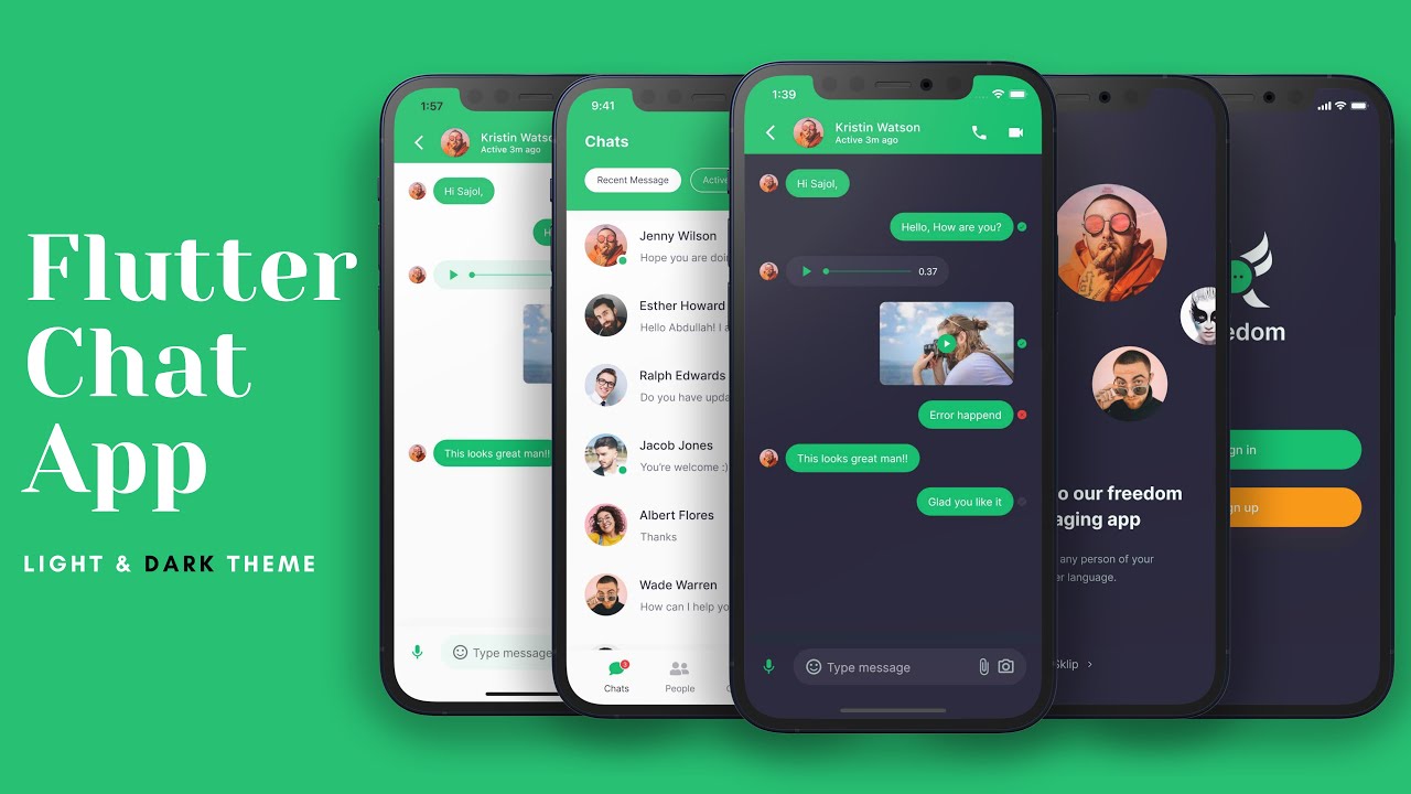 Update Chat/Messaging App Light and Dark Theme - Flutter UI - Speed Code