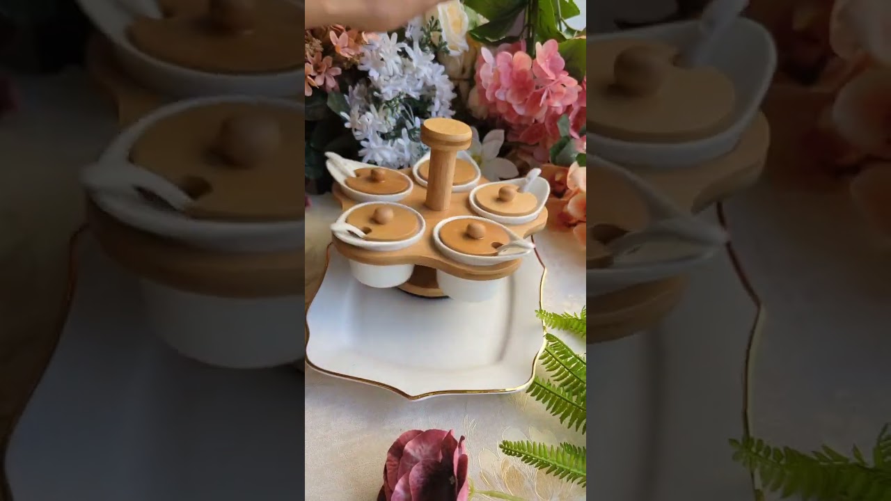 *PICKLE / CRUET SET REVOLVING** 5 Jars* Made up of fine porcelain 