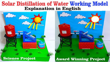 solar distillation (water purification) working model project explanation in  english | howtofunda