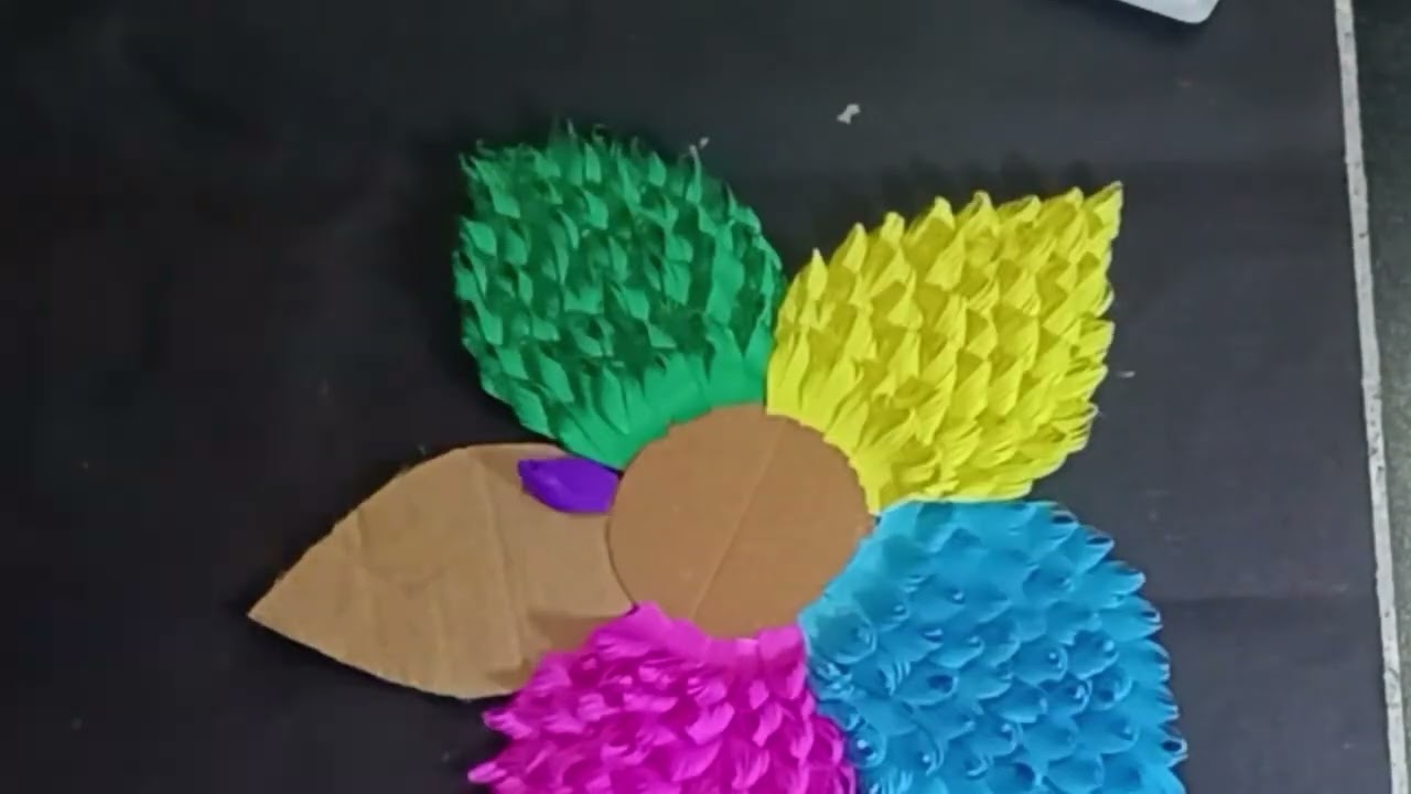 Beautiful flower wall hanging #diy #craft #walldecor #youtubevideo 