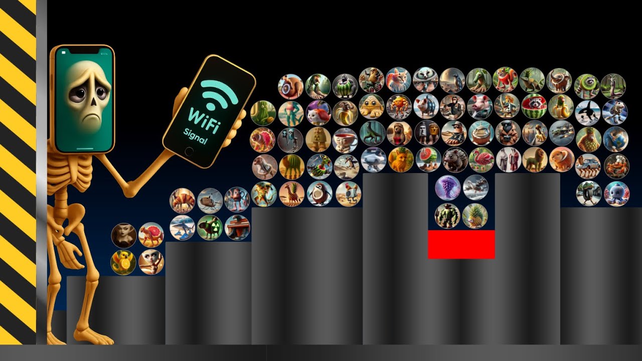 ALL 100 Italian Brainrot Survival Marble Race In Algodoo | Round 18