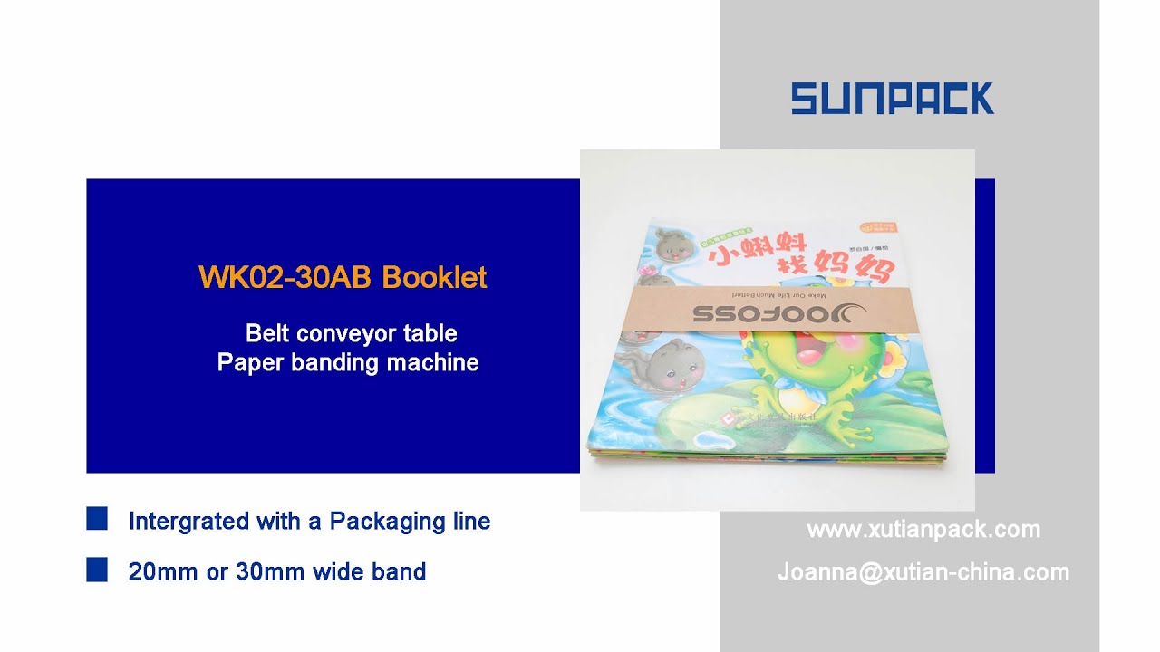 Sunpack WK02-30AB Belt conveyor table paper banding machine 13794861030