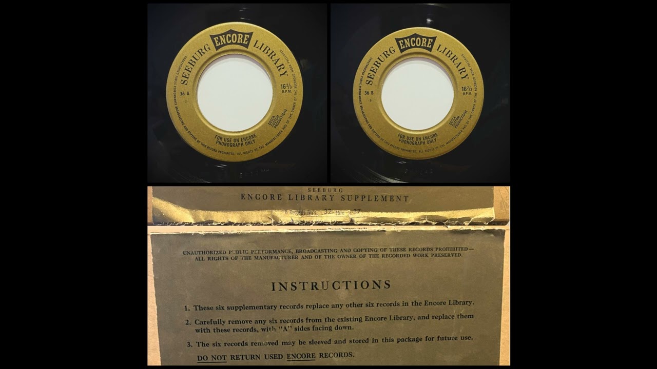 Seeburg 1000 Encore Foreground 16 2/3 RPM Record 36 (Supplemental