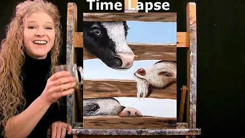 TIME LAPSE - Learn How to Paint BARNYARD BUDDIES w...