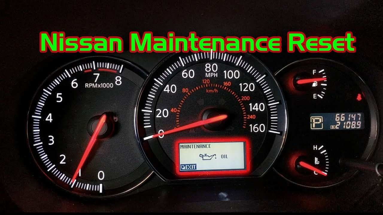 Nogen Dynamics salat Nissan Maintenance / Oil Change Light Reset - YouTube