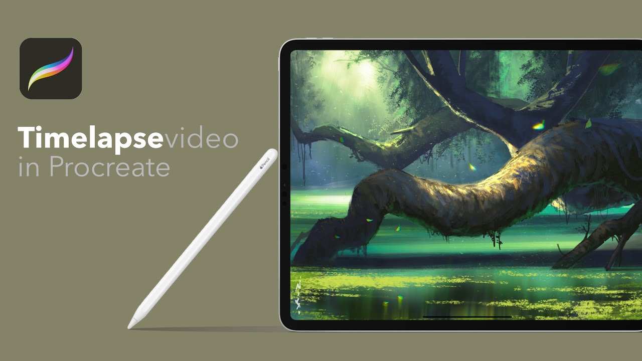 Concept Environment Art - “Swamp” - Timelapse video using Procreate app ...