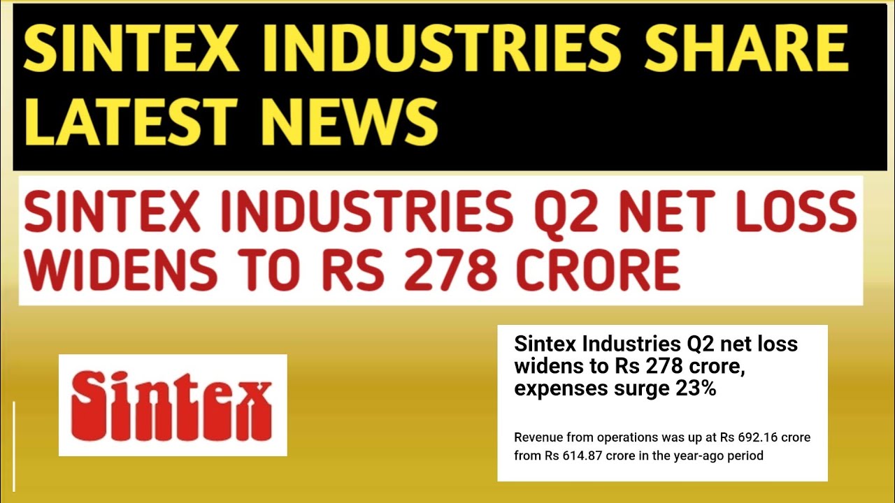 SINTEX INDUSTRIES SHARE LATEST NEWS SINTEX INDUSTRIES Q2 RESULTS BY