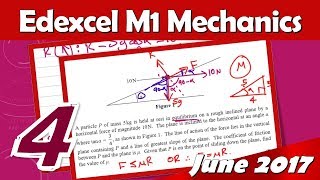 M1 Edexcel June 2017 | Question 4 Walkthrough | Statics in Equilibrium: Rough Inclined Planes