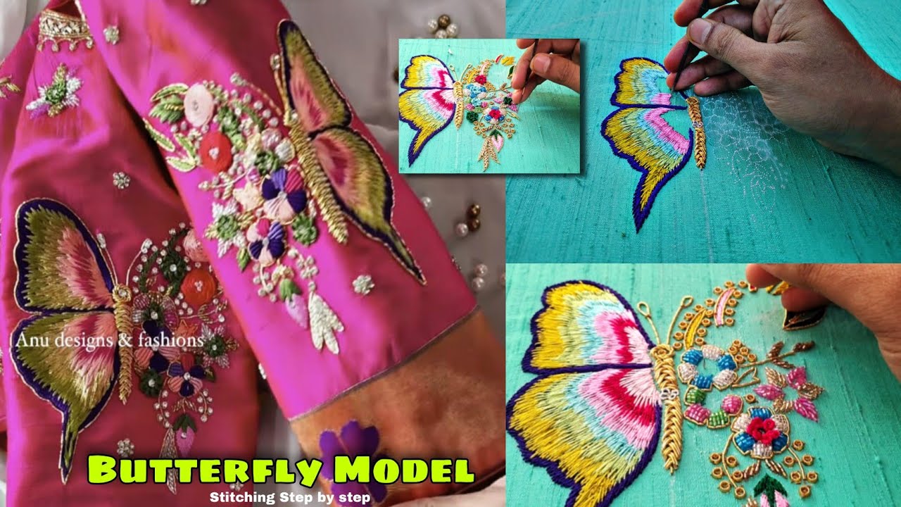 BUTTERFLY MODEL || Nehar Maggam Work || Aari Work