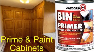 Paint Kitchen Cabinets.....Using Brush & MicroFiber Roller (Part 1)  Zinsser Bin / Ben Moore Advance