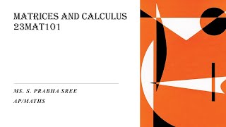 Matrices and calculus | Case Study Video | SNS Institutions