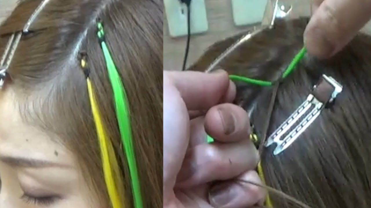 特殊編み 今さらですがエクステの編み方 Knot Hair Extentions Kanekalon Hair Youtube