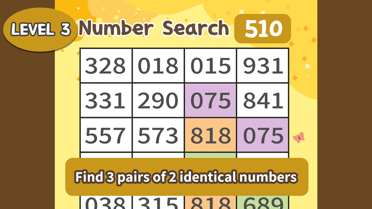 Memory Game for Seniors. Match Numbers, Fight Dementia  3-510