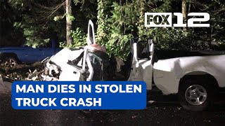 Man dies after smashing stolen truck into tree in Clark County
