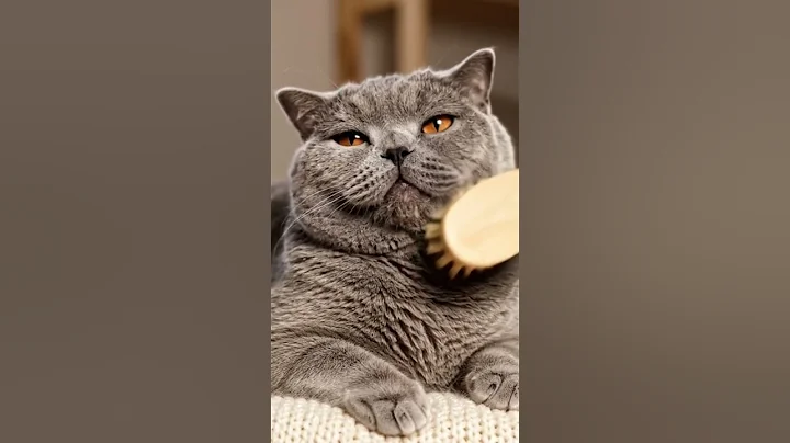 Video 11781491: british shorthair enjoying, brush british, gentle purring, grooming, talking