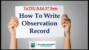 Observation Record Details//How to write Obseravtion Record//TnTeu B.Ed 3rd semester record//