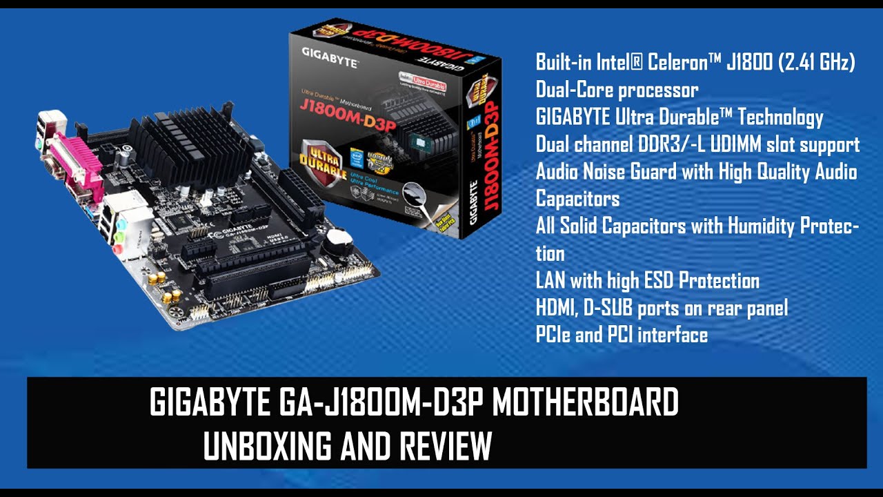 Gigabyte j1800m d3p unboxing and review Malayalam YouTube