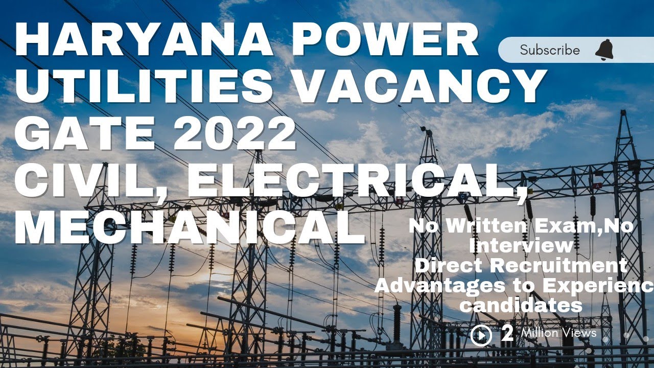 Haryana Power Utilities Recruitment GATE 2022 Basis AE Vacancy| HPU ...