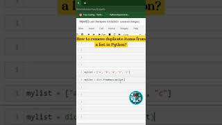 How to remove duplicate items from a list in Python #python #programming#coding#pythonprogramming