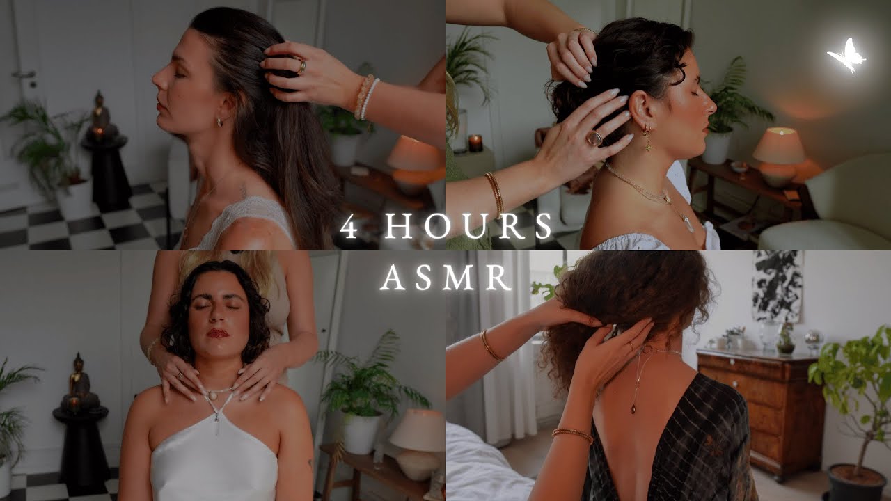 ASMR whispered 😴 4H CALMING SOFT TOUCH MASSAGE