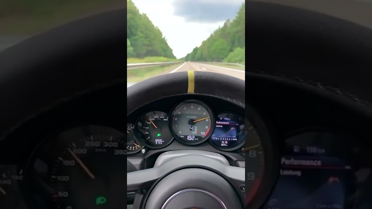 porsche 911 gt3 rs high speed run in german Autobahn