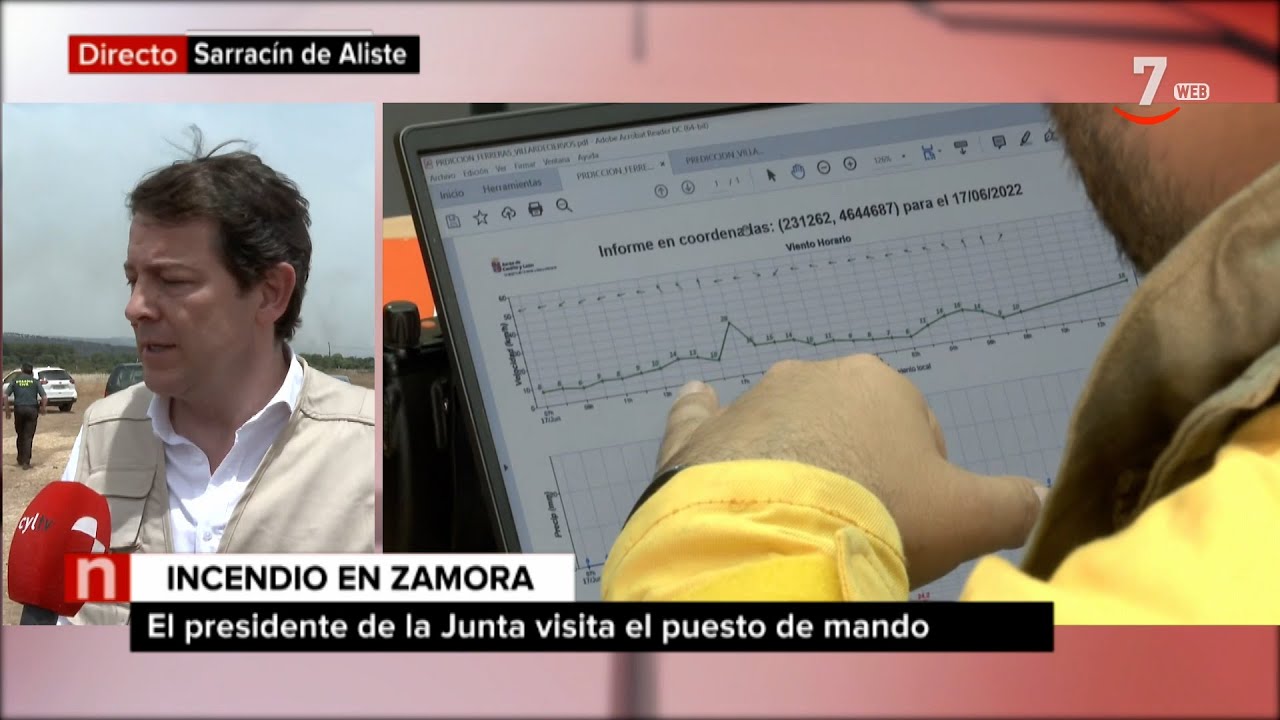 Mañueco califica de 'tragedia' el incendio que está asolando la Sierra de la Culebra