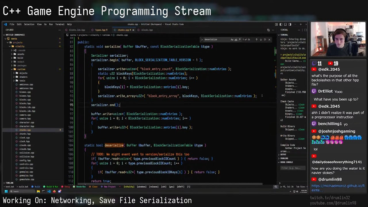 C++ Game Engine Dev [No Libraries*] - Networking & Serialization - YouTube