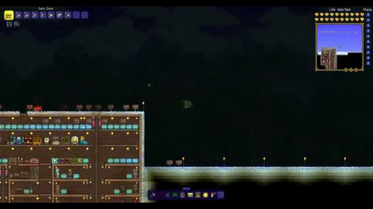 Terraria Highest DPS gun in the game! Versus the twins, skeletron