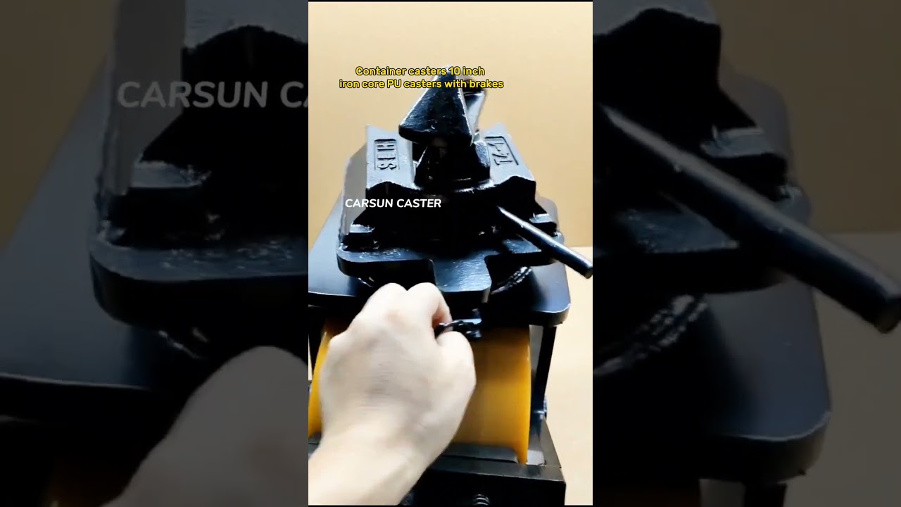 Container casters 10 inch iron core polyurethane wheel casters with brakes  