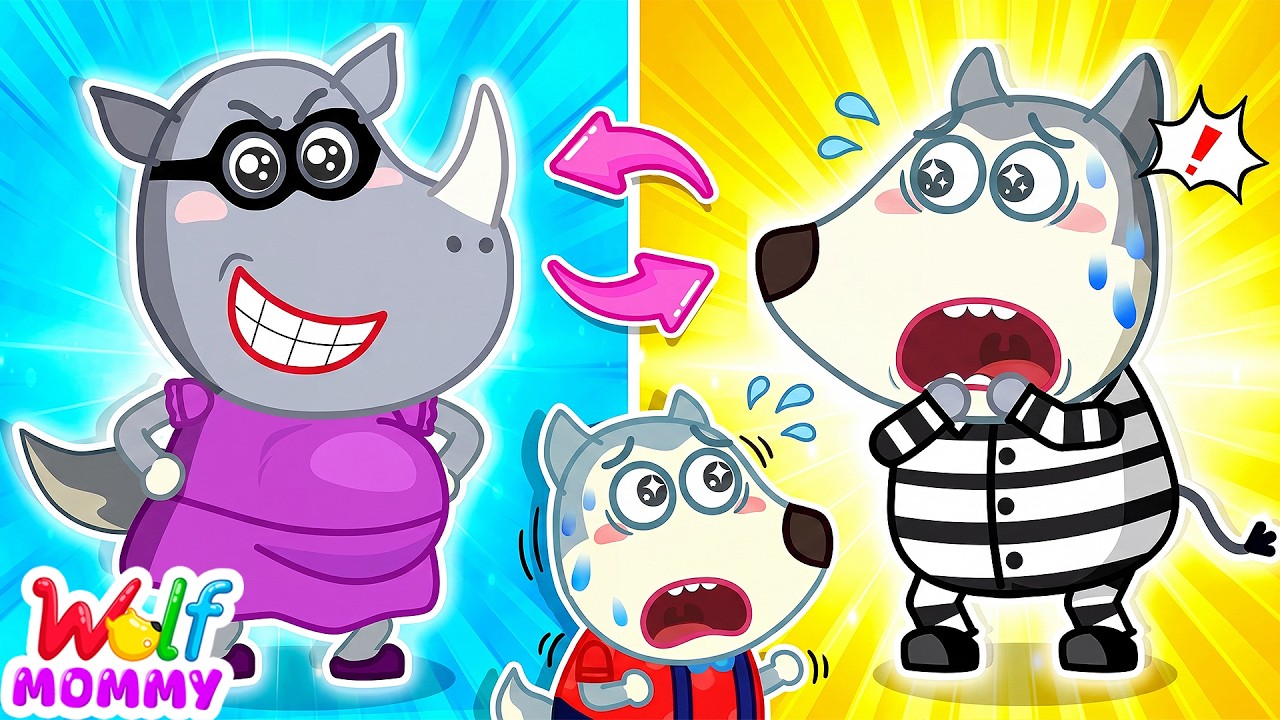 MOMMY Swaps Bodies with a THIEF! | Kids Learn Safety Tips | Mommy Wolf Cartoon
