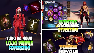 NOVOS EVENTOS CONFIRMADOS FEVEREIRO FREE FIRE! NOVA LOJA PRIME, TOP CRIMINAL DE VOLTA E MUITO MAIS!