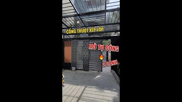 Cổng trượt xếp lớp mở tự động 2 cánh
